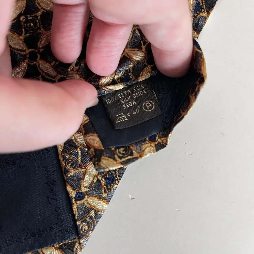 Ermenegildo Zegna 100% Silk Tie Made in Italy Men's